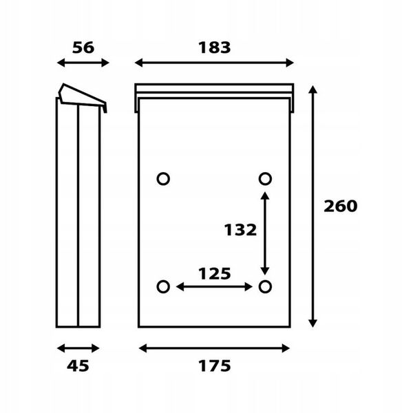 Skrzynka na listy C5 Czarny Mat zdjęcie 3