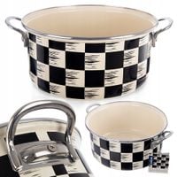 Garnek Emaliowany 5 L ORION SZACHOWNICA 26 cm Indukcja Zmywarka