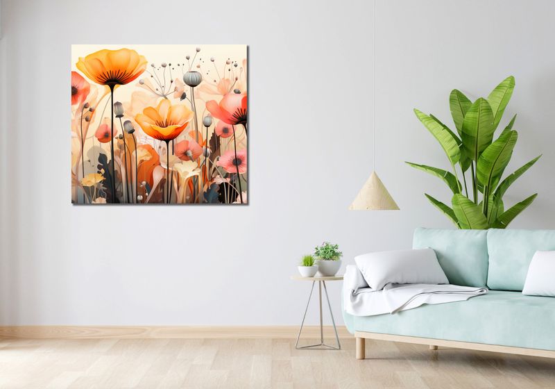 Obraz 100x90cm Taneczne Maki zdjęcie 2