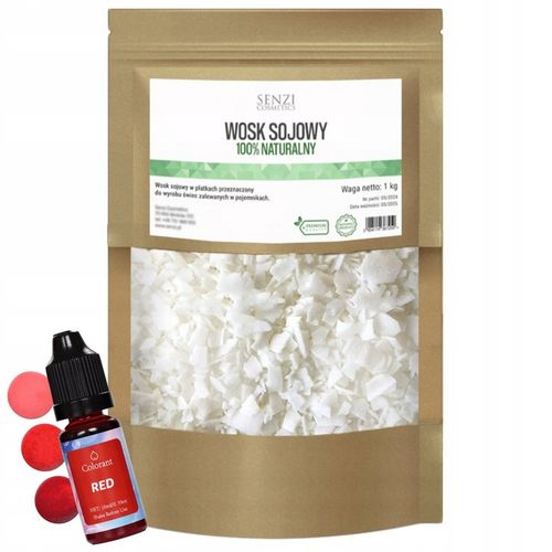 Wosk Sojowy Do Świec DIY Soy Wax 50 Naturalny 1kg + Barwnik w Płynie na Arena.pl