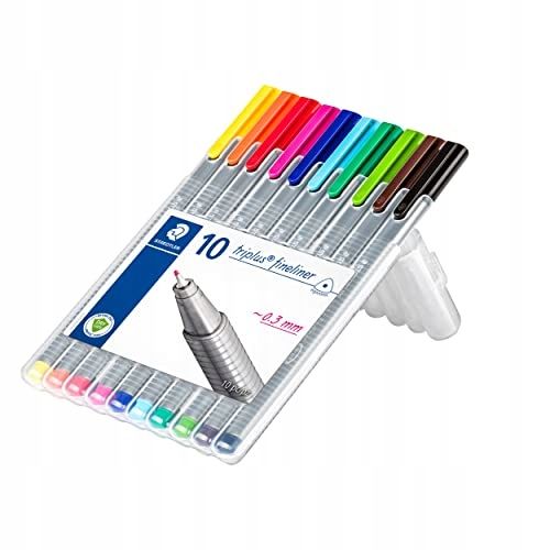 Cienkopisy Triplus 10 kolorów Staedtler etui na Arena.pl