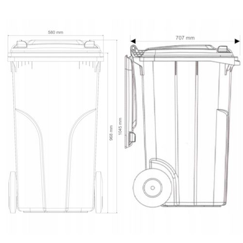Pojemnik kubeł na odpady i śmieci ATESTY Europlast Austria - zielony 240L na Arena.pl