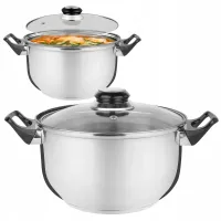 GARNEK Z SZKLANĄ POKRYWKĄ 1,5L ZE STALI NIERDZEWNEJ