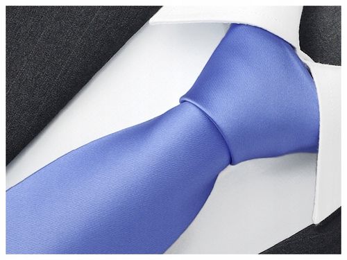 Gładki Jednokolorowy Krawat Męski NIEBIESKI R22 na Arena.pl