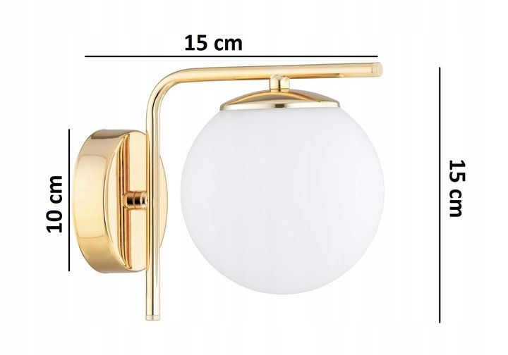 Złota Lampa Ścienna Kinkiet Białe Kule Milo LED E27 zdjęcie 4