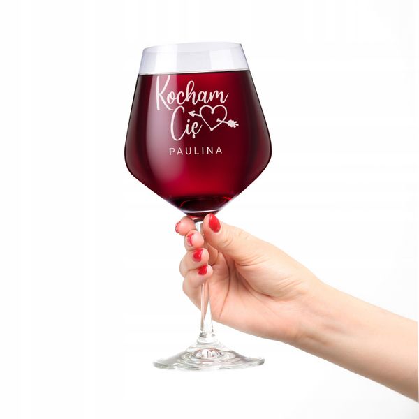 KIELISZEK do WINA z GRAWEREM XXL 860 ml WALENTYNKI zdjęcie 3