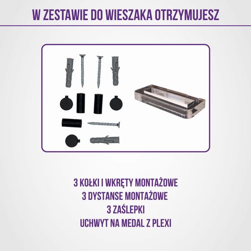 Wieszak na medale KORONA PÓŁMARATONÓW twoje imię dowolny tekst 283.3 na Arena.pl