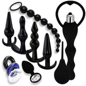 Korki analne zestaw komplet 10 sztuk sonda wibrator gruszka do lewatywy sex