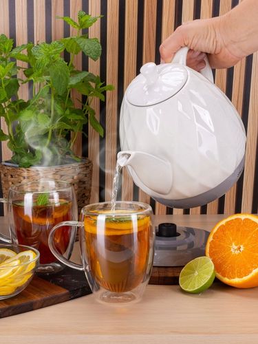 CZAJNIK ELEKTRYCZNY BEZPRZEWODOWY CERAMICZNY KAMILLE 1200 W 1,5 L na Arena.pl