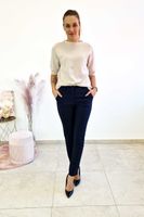 Sławanna Eleganckie Spodnie Granatowe 40