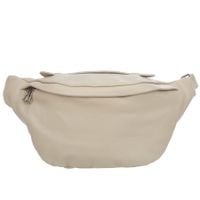 VERA PELLE nerka skórzana saszetka biodrówka z rączką V578 kremowa