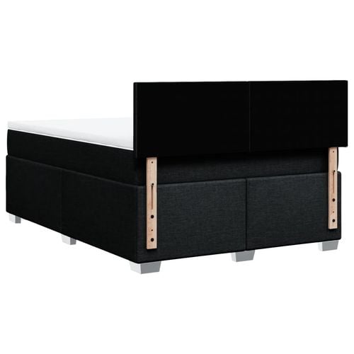 Łóżko kontynentalne z materacem, czarne, tkanina 140x200 cm na Arena.pl