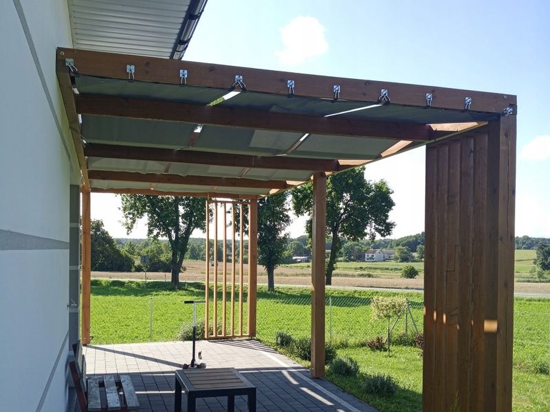 PASY ALTANOWY ŻAGIEL PRZECIWSŁONECZNY WODOSZCZELNY NA PERGOLĘ SZARY 0,7X5 zdjęcie 5