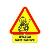 trójkąt na szybę samochodu uwaga kamikadze