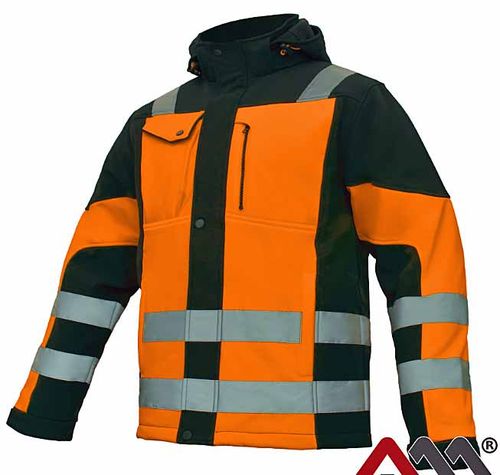 Kurtka Robocza Zimowa Softshell Ocieplany Fluorescencyjna Pasy Odblaski XXL na Arena.pl