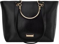 Duża Torebka Monnari Klasyczna Torba Damska Łódka Shopper Aktówka Czarna A4