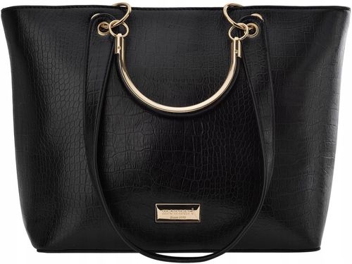 Duża Torebka Monnari Klasyczna Torba Damska Łódka Shopper Aktówka Czarna A4 na Arena.pl