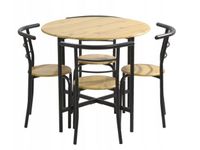 Zestaw mebli do jadalni LUGO dąb stół fi 85 cm i 4 krzesła