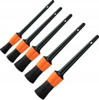 PROFESJONALNY ZESTAW PĘDZLI AUTO DETAILINGOWYCH 5 SZTUK WŁOSIE ŚREDNIEJ TW