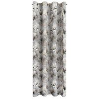 Zasłona gotowa na przelotkach LARI 140x250 srebrna w kwitnące magnolie