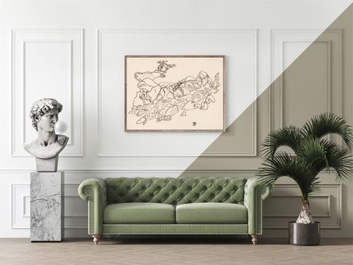 Mountain Stream, Egon Schiele - plakat 70x50 cm na Arena.pl