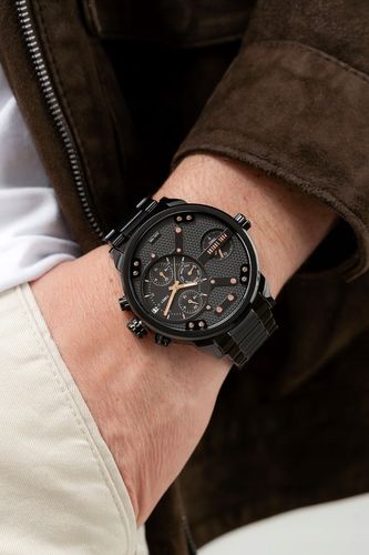 Duży zegarek męski Paul Lorens DIEZELI- stalowy - multidatownik czas dobowy na Arena.pl