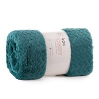 Koc z tłoczeniem CINDY 220x200 ciemny turkusowy