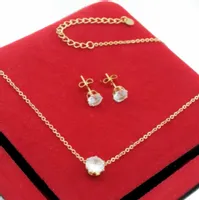 KOMPLET ZŁOTY CYRKONIE 2 cz STAL CHIRURGICZNA