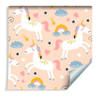 Tapeta Do Pokoju Dziecka - Urocze Kolorowe Jednorożce