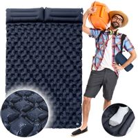 Materac dwuosobowy z pompką granatowy