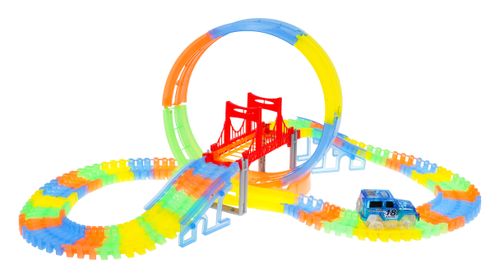 Fluorescencyjny Tor Wyścigowy Dla Dzieci 3+ Elastyczne Części 157 El. na Arena.pl