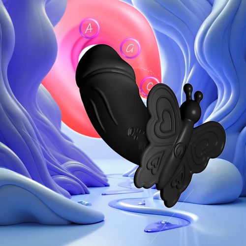 Masażer Silikonowy Motylek Pod Majtki Na Smartfon Aplikację Czarny na Arena.pl