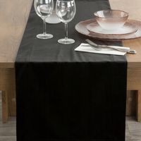Obrus na stół MELINDA 140x180 czarny listwa ozdobna glamour dekoracyjny