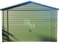 Garaż Blaszany 3,5x6m Brama Uchylna - Zielony - Dach Dwuspadowy TKD236