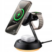 MCDODO Indukcyjna Ładowarka 15W 3w1 do iPhone, AirPods, Watch, Czarna
