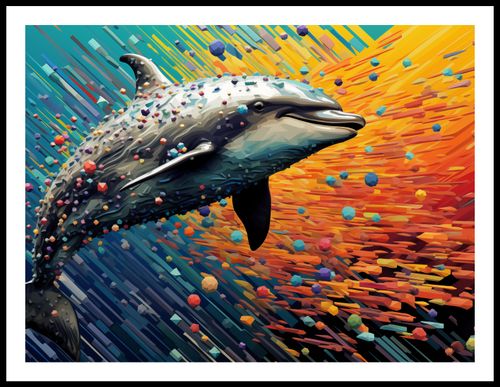 Plakat 80x60cm Delfin w Palecie Barw na Arena.pl