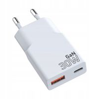 Ładowarka sieciowa everActive GaN SUPER SLIM SC-380Q QC3.0 USB-C PD 30W