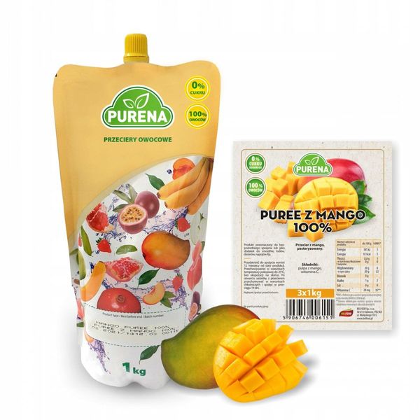 Przecier Puree Mango  100% 1kg zdjęcie 1