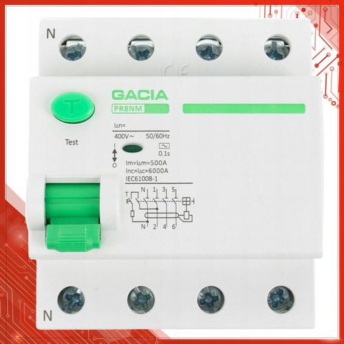 WYŁĄCZNIK RÓŻNICOWOPRĄDOWY 40A 4P 30mA AC 3 FAZY RÓŻNICÓWKA GACIA na Arena.pl