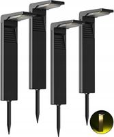 4× Lampa Solarna LED Ogrodowa Wbijana Słupek Czujnik Zmierzchu 3000K Ogród