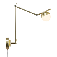Regulowany kinkiet ścienny/sufitowy Contina 2010971035 Nordlux kulisty mosiądz