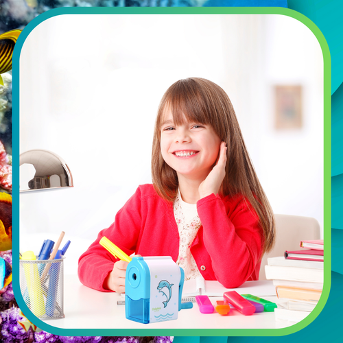 temperówka strugaczka  z pojemnikiem ręczna na korbkę nicekids niebieski na Arena.pl