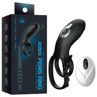 adjustabledouble cockring with remote