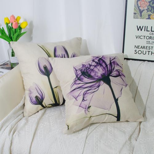 Ruedong Zestaw Lnianych Poszewek na Poduszki Białe 4 szt 45 x 45 cm na Arena.pl