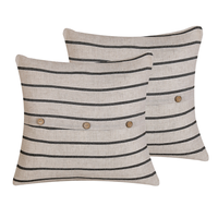 Zestaw 2 poduszek dekoracyjnych w paski 45 x 45 cm beżowo-czarny CYNARA