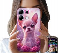 ETUI DO XIAOMI NOTE 13 PRO 4G - SŁODKA CHIHUAHUA NA RÓŻOWYM TLE KWIATAMI