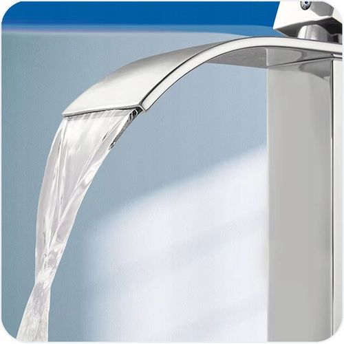 WYSOKA BATERIA UMYWALKOWA STOJĄCA NABLATOWA WODOSPAD ŁAZIENKOWA KRAN CHROM na Arena.pl