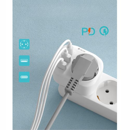 GNIAZDO SIECIOWE ŁADOWARKA DEVIA SMART PD 20W USB-C 2x USB na Arena.pl