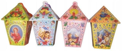 LAMPION RORATNI NA RORATY ADWENTOWY POMARAŃCZOWY, KOLOROWY LED + BATERIE na Arena.pl