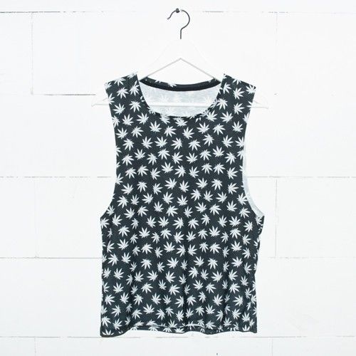 TOP OPEN-SLEEVE MARIJUANA BLACK na Arena.pl